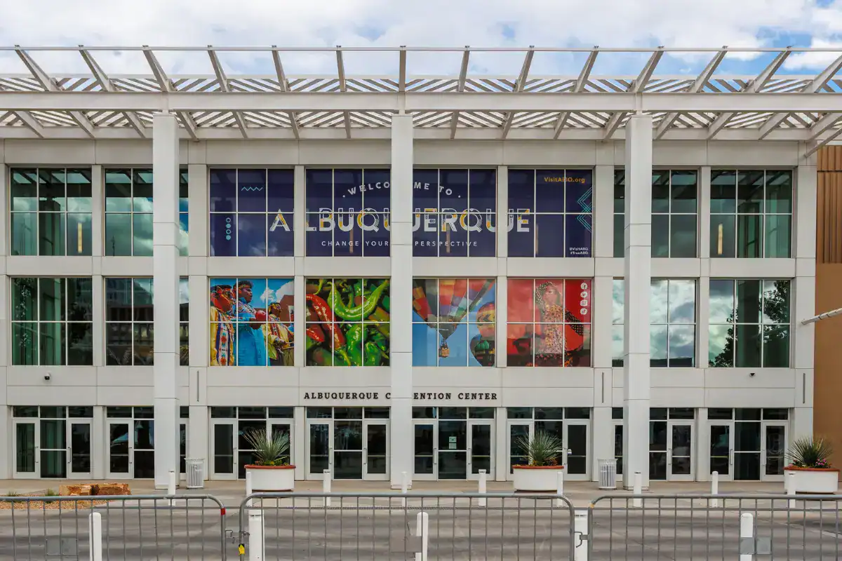 Front of Albuquerque Convention Center, one the venue option for magician & mentalist show for corporate audience.