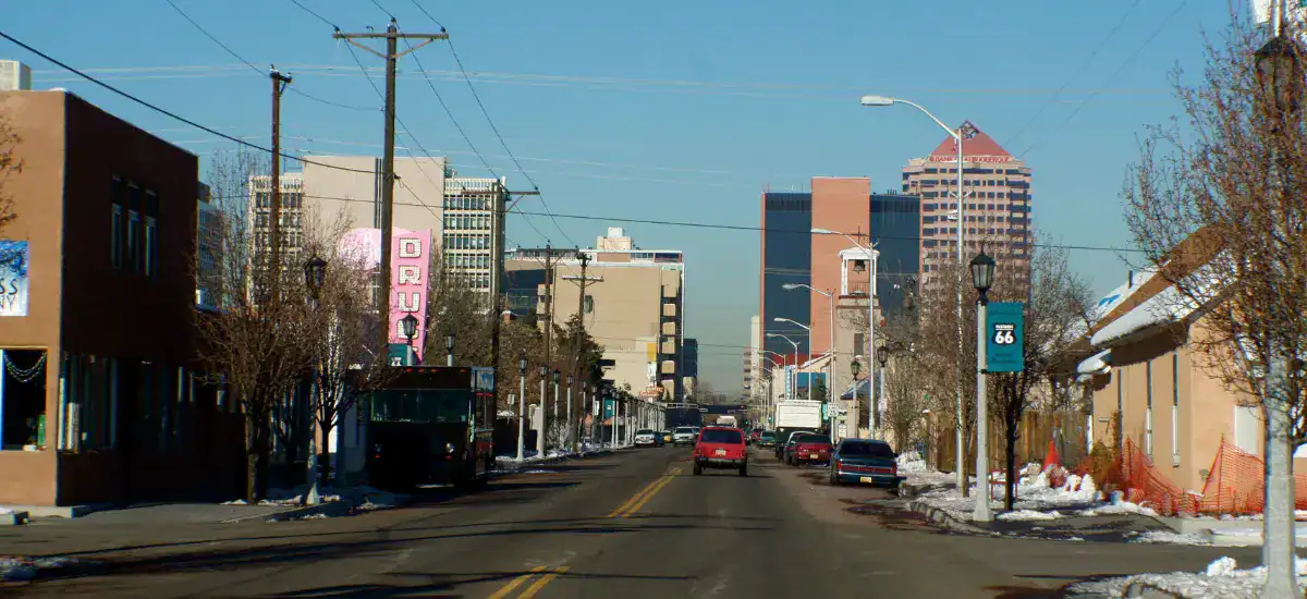 Downtown view of Albuquerque city.