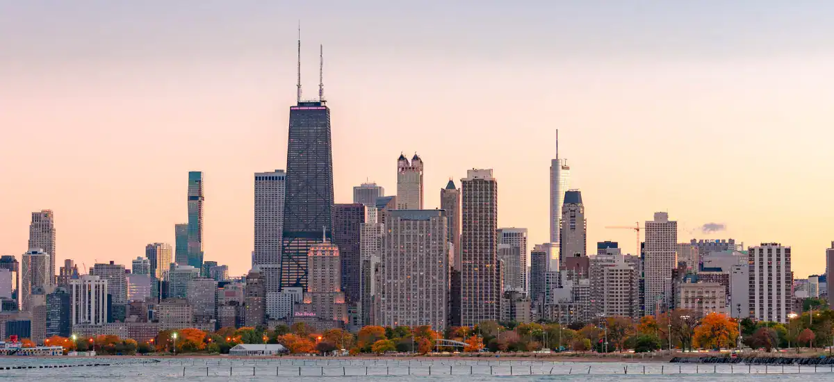 Beautiful view of Chicago city skyline.