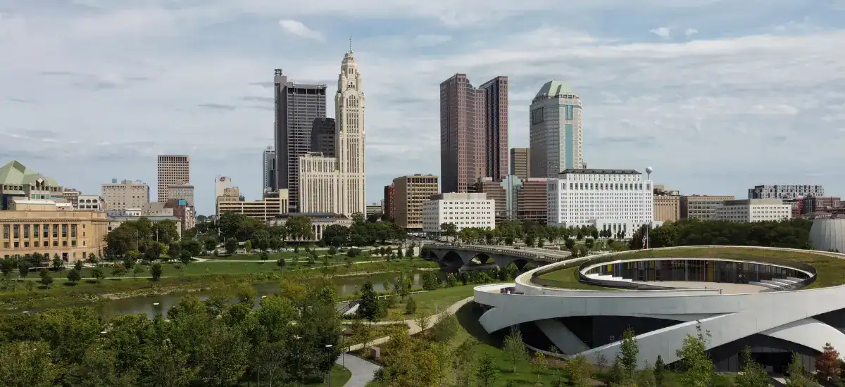 Downtown skyline view of Columbus city.