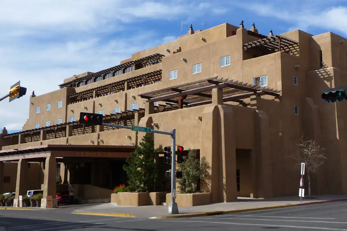 Beautiful building of Eldorado Hotel & Spa, one of the best venue for Santa Fe magician & mentalist corporate show.