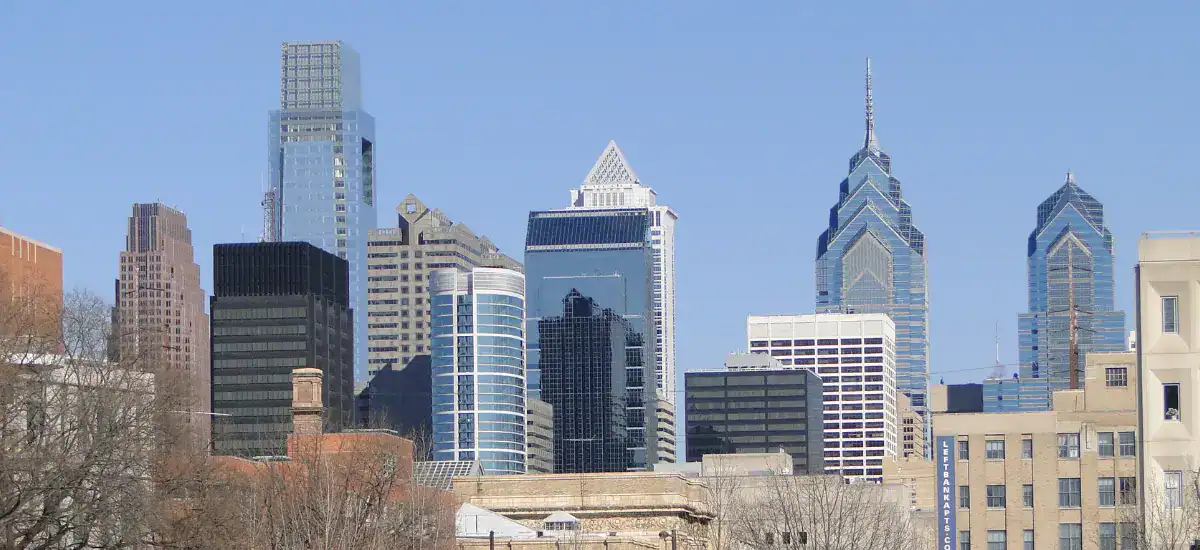 Philadelphia city skyline view.