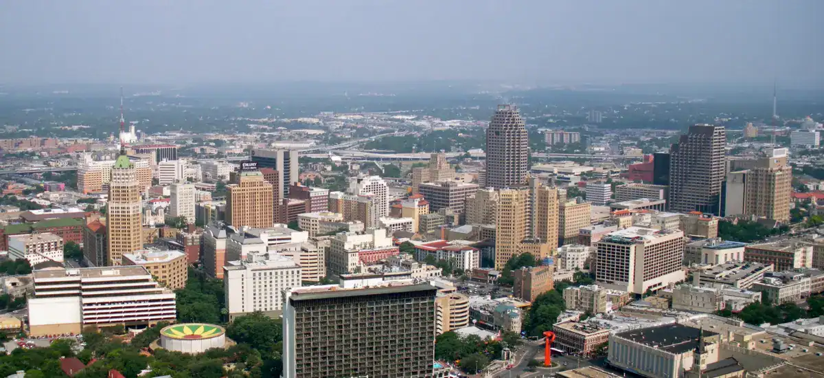 Beautiful aerial view of San Antonio city.