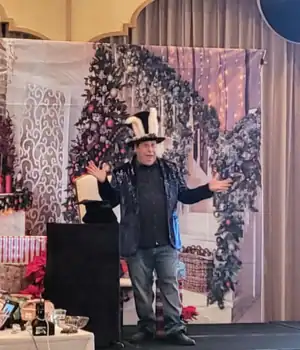 Cary The Magish aka MagicMan on the stage at one his show.